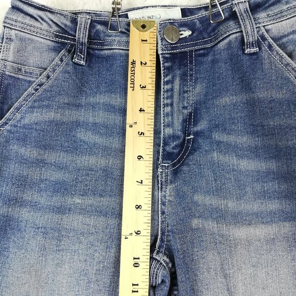 Women's Blue Mid-Rise Medium Wash Straight Jeans - Picture 4 of 9